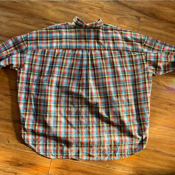 Urban Outfitters Oversized Bryce Plaid Longline Button Down Shirt Small - Picture 9 of 9